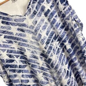 Catherines‎ Women's 1X Plus Patriotic Stars Stripes Poncho Tunic Americana USA